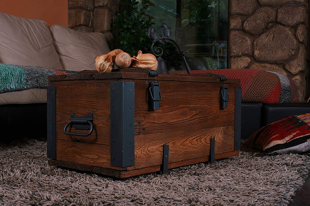 Coffee Table Chest End Table Trunk Chest Storage Box Etsy