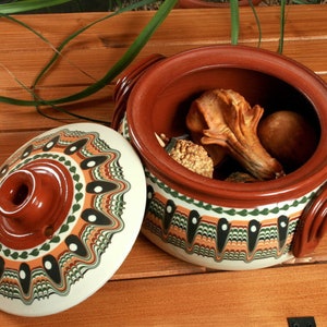 2 Handle New Natural Cooking Earthenware Clay Pots image 2