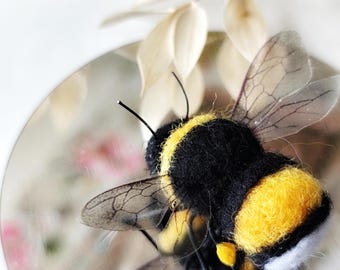 Needle Felted Bee,  Photo Prop, Florist Accessory, Bumble bee. Size option large and small.