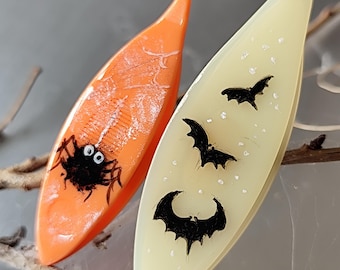 Lanzadera de frivolité con temática de Halloween, 63 mm o 77 mm, para amantes de las manualidades, regalo para abuela, pintada a mano.