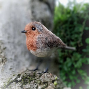 Needle felted robin, robin redbreast, gifts for bird lover, bird ornament, robin decoration, felt birds, garden lover gifts, nature lover image 5