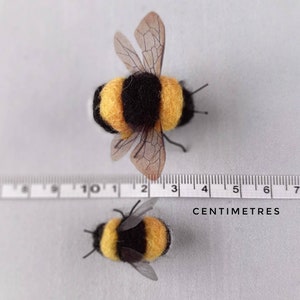 Needle felted bee, bumble bee, gift for gardener, photo props, flower arranging accessories, florist, felt bees, gifts for nature lover image 6