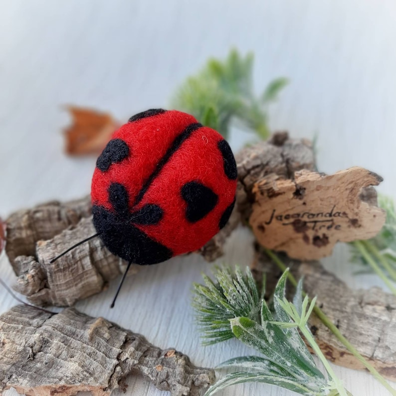 Ladybird Love Bug Needle Felted Ladybird Insects Gift for Etsy UK
