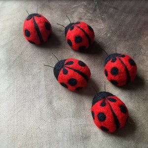 Needle Felted Ladybug Ornament: Ladybird Floral Accessory