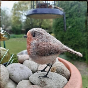 Needle felted robin, robin redbreast, gifts for bird lover, bird ornament, robin decoration, felt birds, garden lover gifts, nature lover image 4