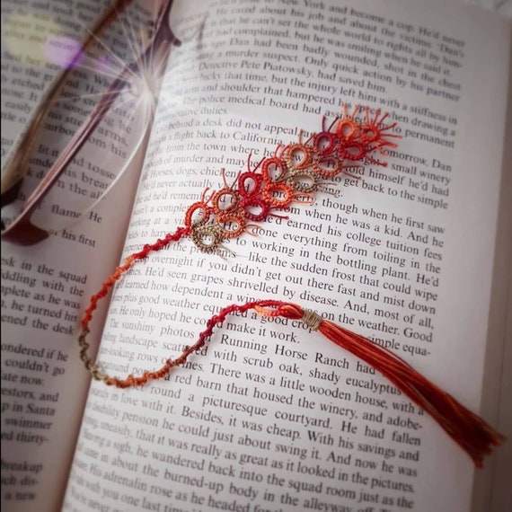Tatting Tatted Bookmark Tatted Lace Bookmarks Frivolité Etsy