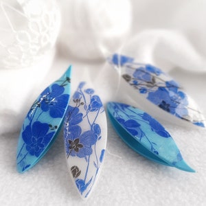 Tatting, Decoupaged tatting shuttle, 77mm 63mm tatting shuttle, decoupage, blue tatting, clover style, universal shuttle, sewing accessories