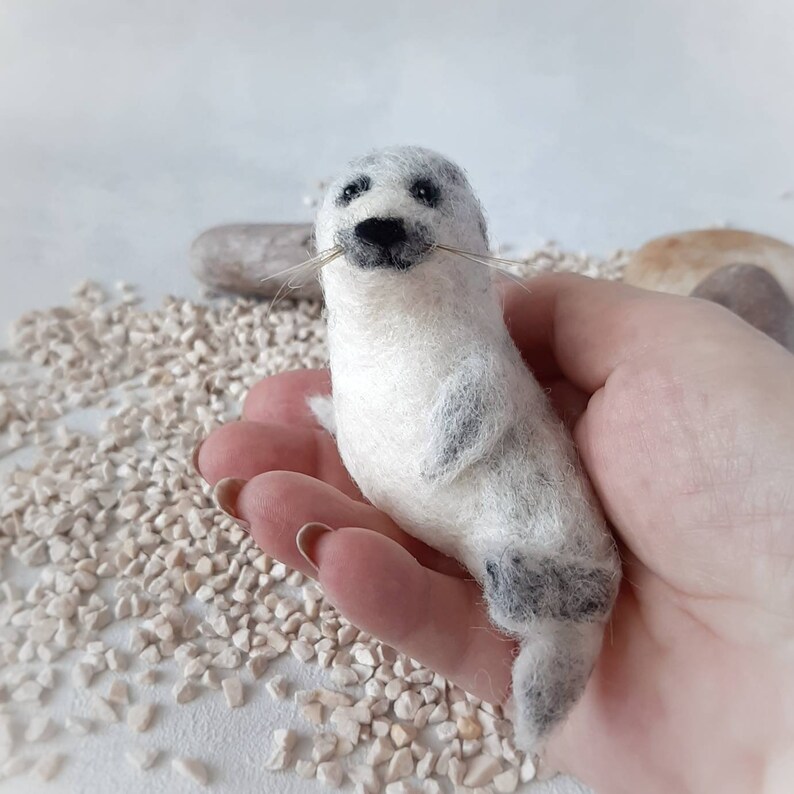 Seal needle felt seal seal pup felt animals baby seal Etsy