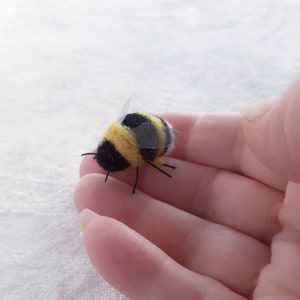 Needle felted bee, bumble bee, gift for gardener, photo props, flower arranging accessories, florist, felt bees, gifts for nature lover image 8