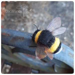 Needle felted bee, bumble bee, gift for gardener, photo props, flower arranging accessories, florist, felt bees, gifts for nature lover image 1