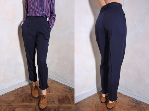 High waist blue vintage pants | pegged pants | poc