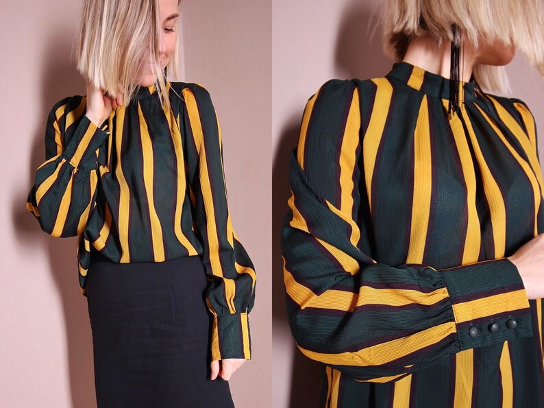 yellow striped blouse