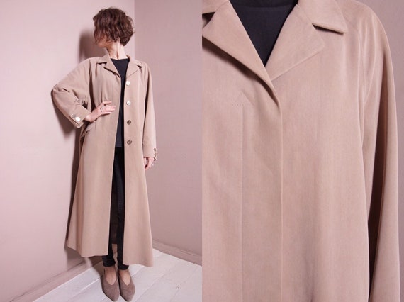 Long vintage coat | 80s coat | beige coat | women