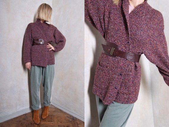 Purple vintage cardigan | boho cardigan | 60s card