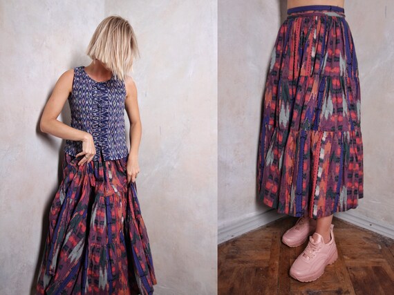 Ethnic full maxi vintage skirt | boho skirt | high
