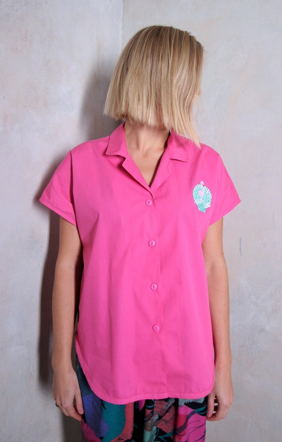 Pink 50s waitress uniform vintage blouse | summer… - image 2