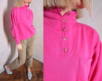 80s pink sportswear | soft sweater | retro sweater | bold jumper | crew neck sweater | cotton sweater | oversize sweater | hipster jumper |