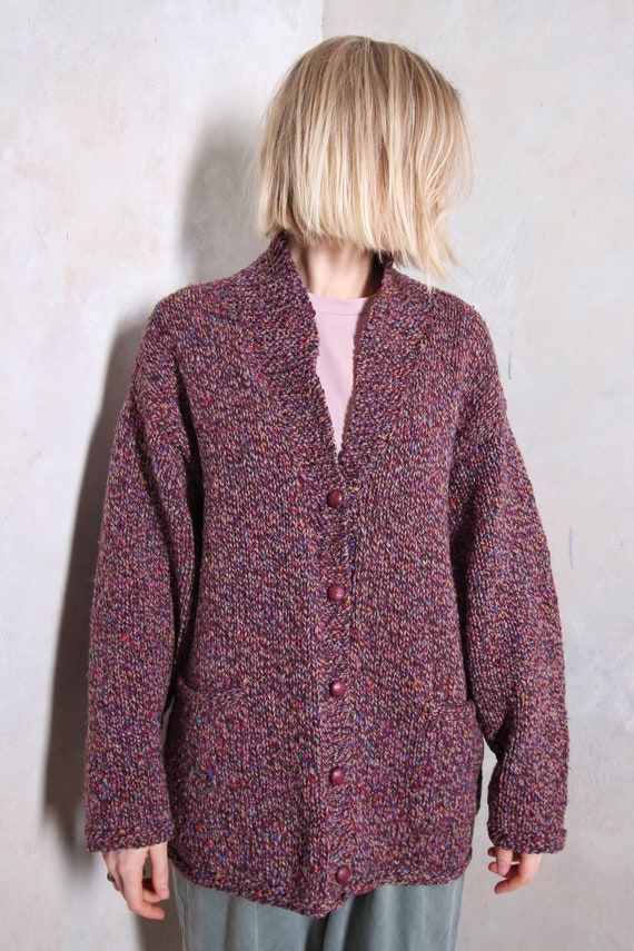 Purple vintage cardigan | boho cardigan | 60s car… - image 2