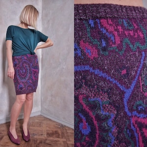 Floraler Vintage Rock | Retro Rock | warmer Bleistiftrock | Winterrock | bequemer Rock | Damen Rock | moderne vintage |
