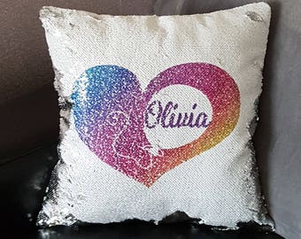 diy hidden message sequin pillow