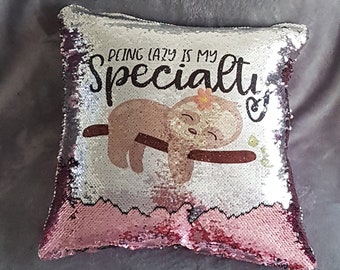 diy hidden message sequin pillow