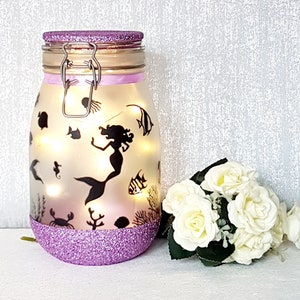 Mystical Mermaid Light Jar Oceanic Illumination with Dolphins Mermaid Lamp image 4