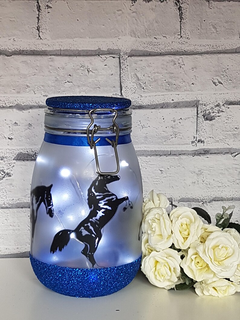 Horse Night Light Large Fairy Light up Jar Horse Lamp Horse Etsy