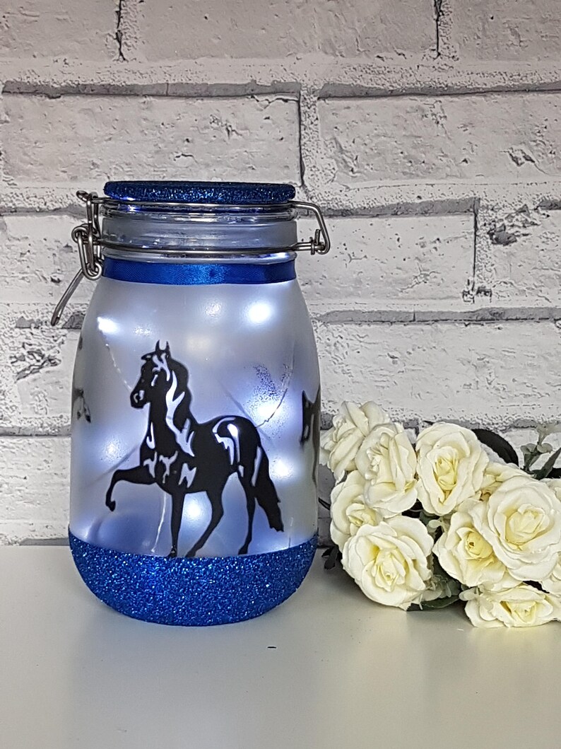 Horse Night Light Large Fairy Light up Jar Horse Lamp Horse Etsy