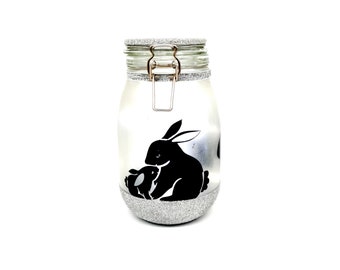 Large Bunny Light Jar, Bunny Lamp, Bunny Light, Bunny Gift