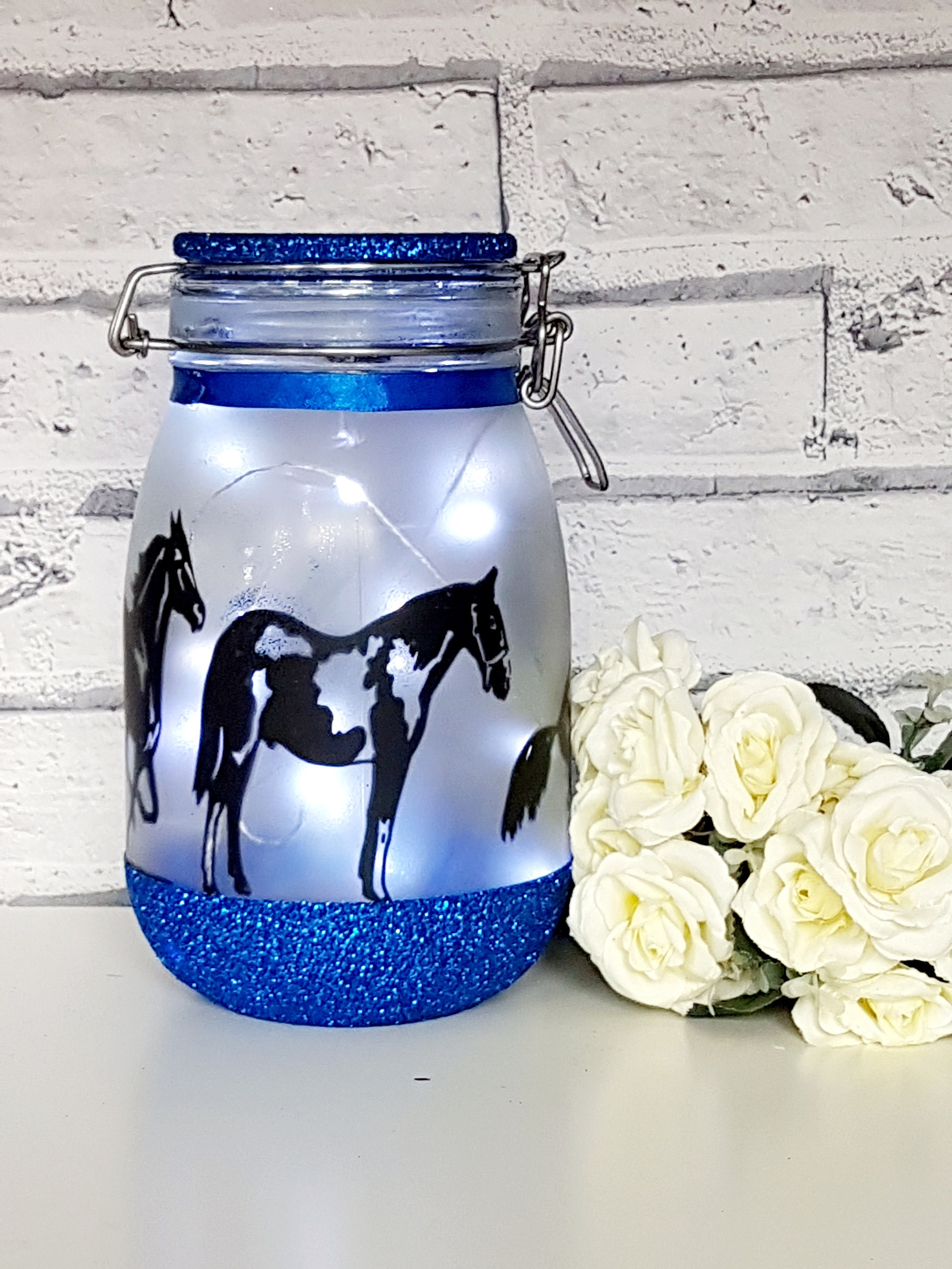 Horse Night Light Jar Horse Lamp Frosted Horse Light Etsy UK