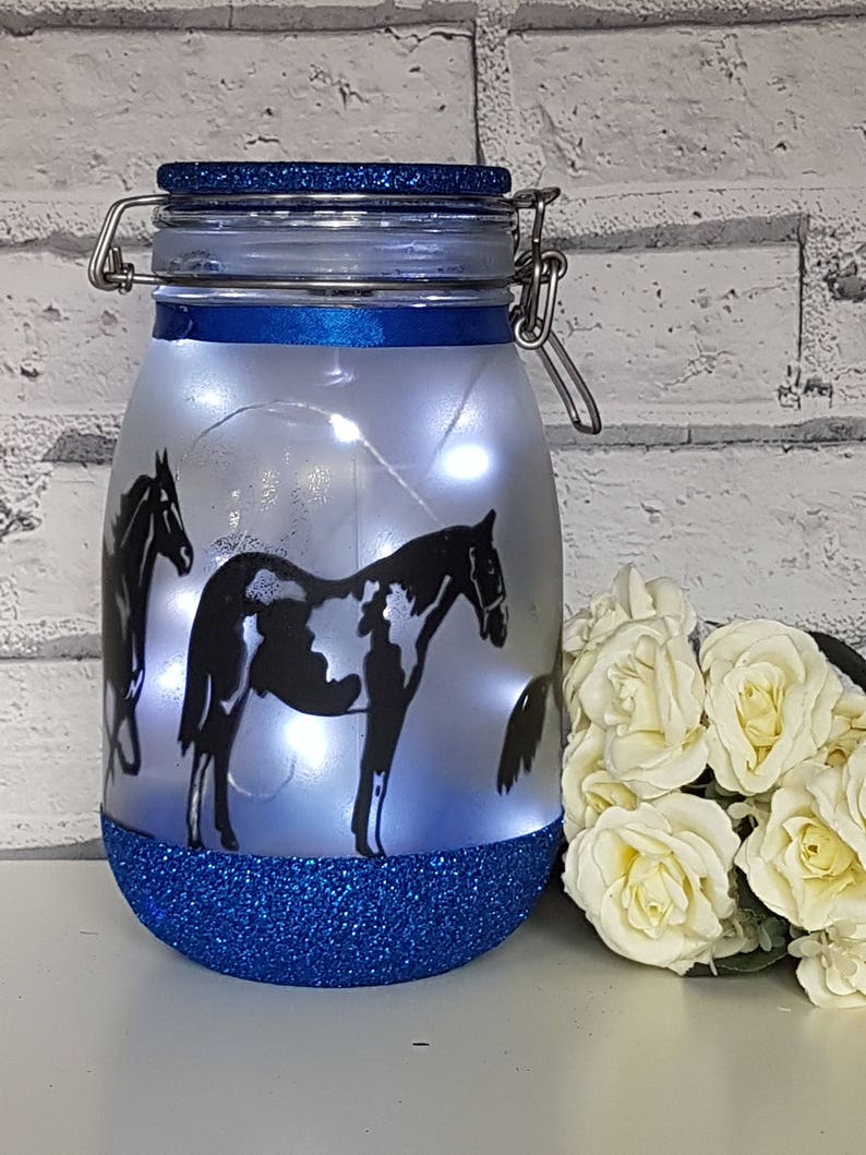 Horse Night Light Large Fairy Light up Jar Horse Lamp Horse Etsy