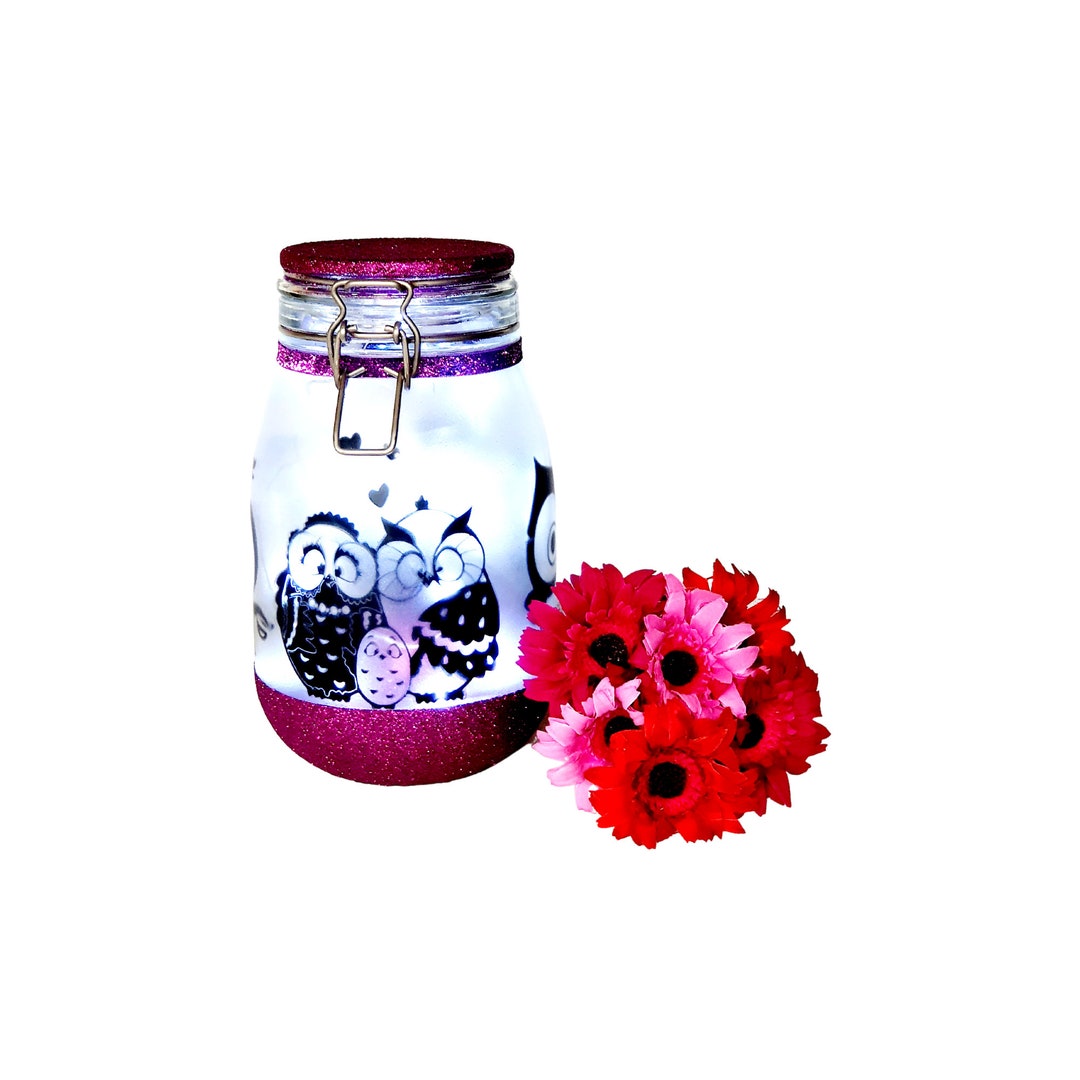 Owl Night Light, Fairy Light up Jar, Owl Lamp, Owl Gift, Owl Light, Owl Nursery Decor, Owl Decor
