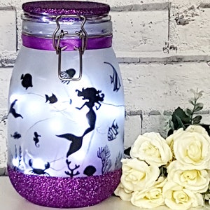 Mystical Mermaid Light Jar Oceanic Illumination with Dolphins Mermaid Lamp image 5