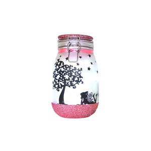 Enchanting Fairy Light Jar - Hand-Frosted Glass with Custom Glitter Base