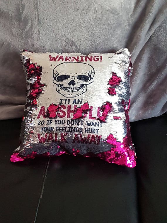 sequin pillow funny