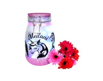 Personalised Unicorn Light Jar - Illuminating Magical Dreamscape - Unicorn Light