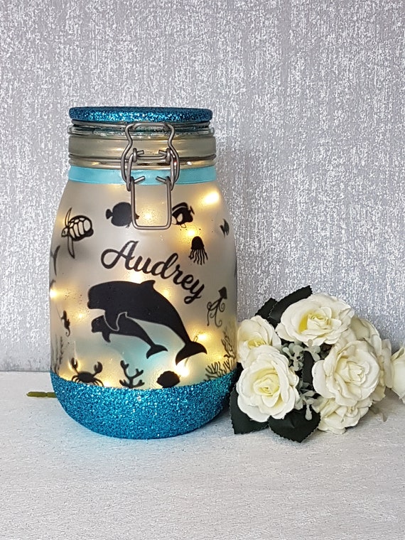 Light up Jar Fairy in a jar Fairy Jar Glitter Jar Gingerbread Man // house