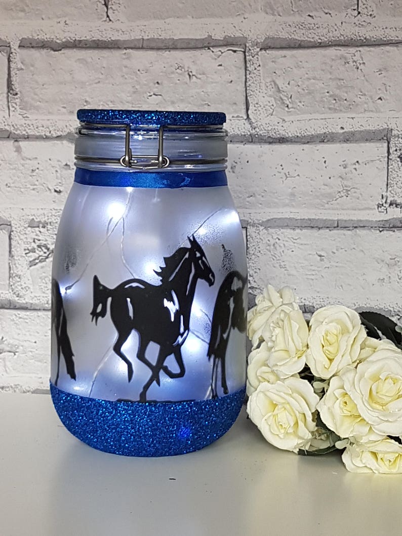 Horse Night Light Large Fairy Light up Jar Horse Lamp Horse Etsy