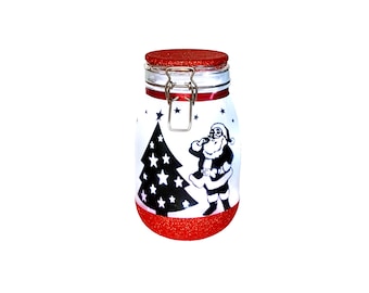 Christmas Lantern, Christmas Night Light, Santa Night Light. Santa Lamp, Christmas Fairy Light Up Jar, Santa Lights, Christmas Lights