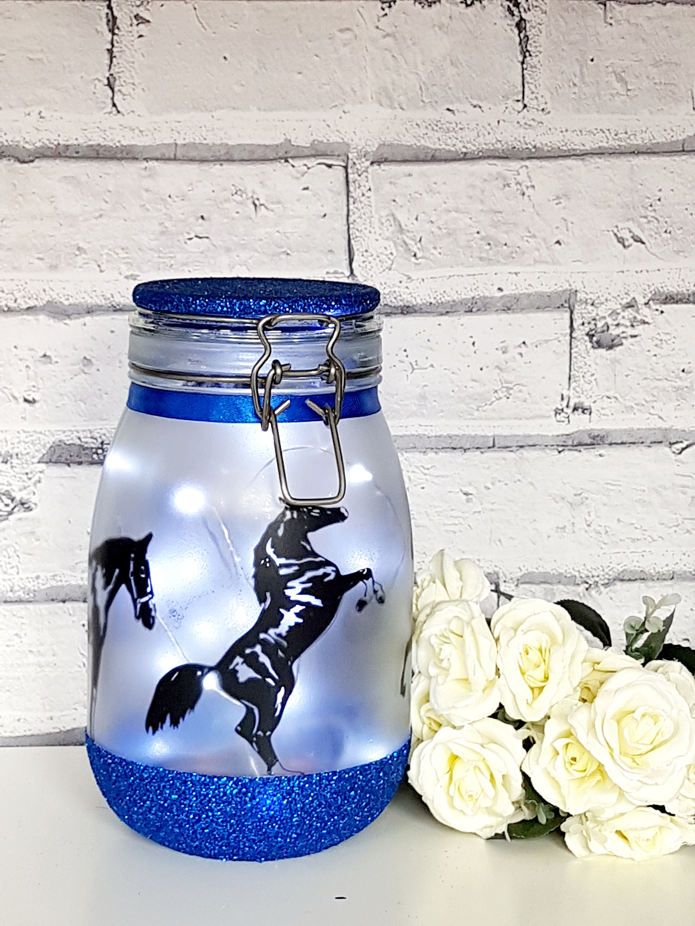 Horse Night Light Jar Horse Lamp Frosted Horse Light Etsy UK