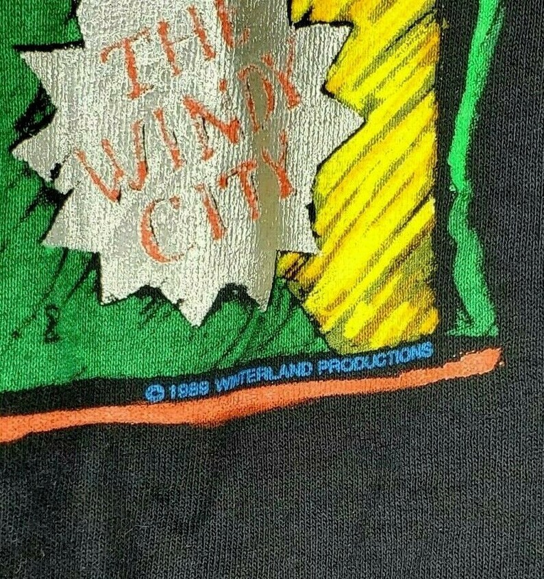 Vtg Chicago Brilliant Colors Windy City 1989 Winterland Single TShirt Anvil