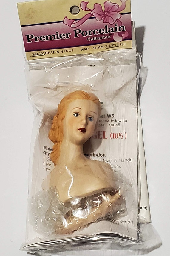 porcelain doll head and hands set