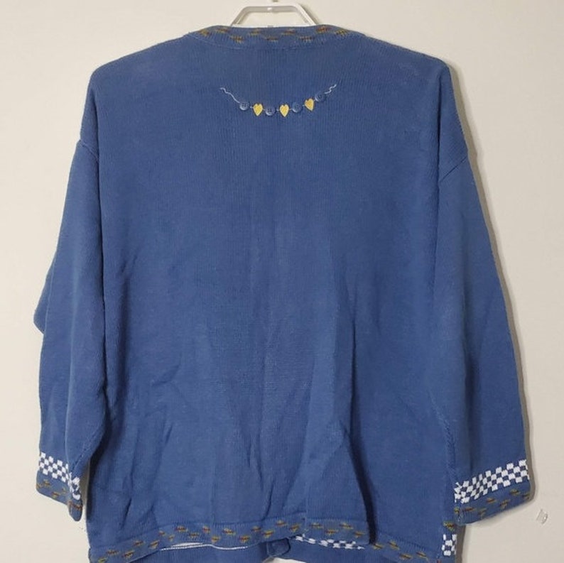 Vintage Quacker Factory Knit Embroidered Sweater Cardigan