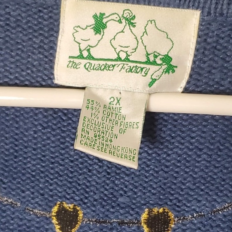 Vintage Quacker Factory Knit Embroidered Sweater Cardigan