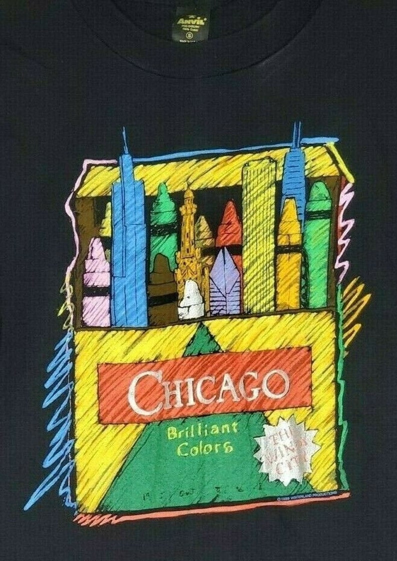 Vtg Chicago Brilliant Colors Windy City 1989 Winterland Single TShirt Anvil