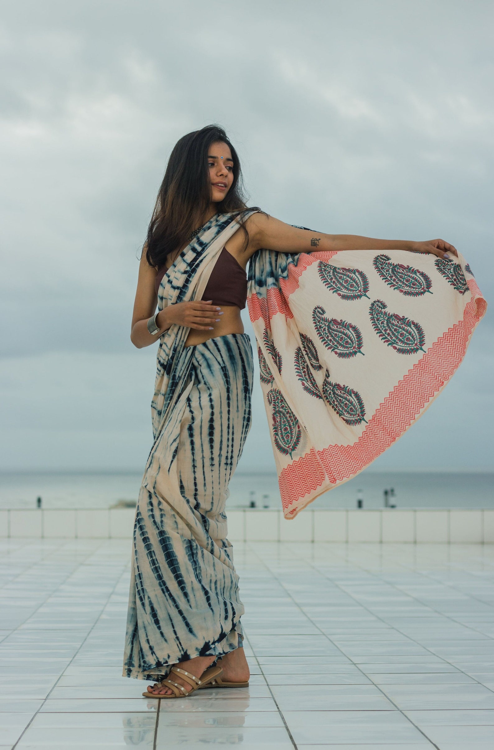 Lava Tie Dye Saree
