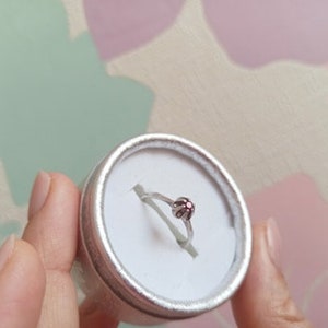 Vintage ruby ring  Small crystal ring Pink crystal ring Art deco ring  Silver plated ring  ring  silver ring USSR Soviet Pink crystal ring