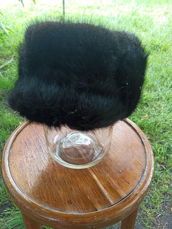 Black Fur Trapper Hat for a Men's Vintage Men's M… - image 7