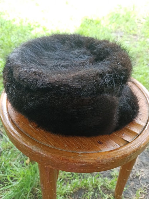 Black Fur Trapper Hat for a Men's Vintage Men's M… - image 4