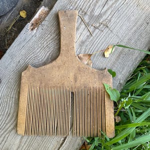 Antique Wool Comb 1920 - Wool Carder - Primitives Rustic Decor - Vintage Tool - Wooden Comb - Primitive Home Decor - Сountry Wall Hangind